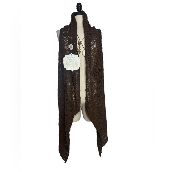 Hand to Hearts crochet soul warmer long vest NWT - Picture 4 of 9